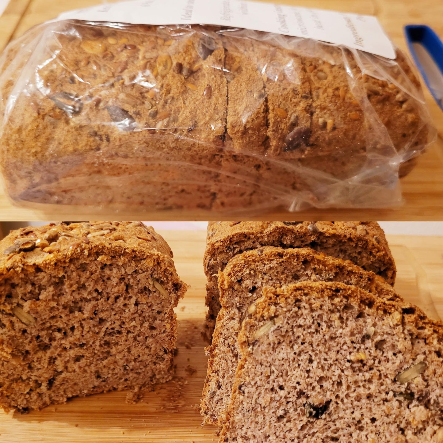 Mix for Keto Friendly 375g Bakery Bread Loaf, Coconut, Almond and wholewheat seeded with 0.8g Net Carbs Per Slice.