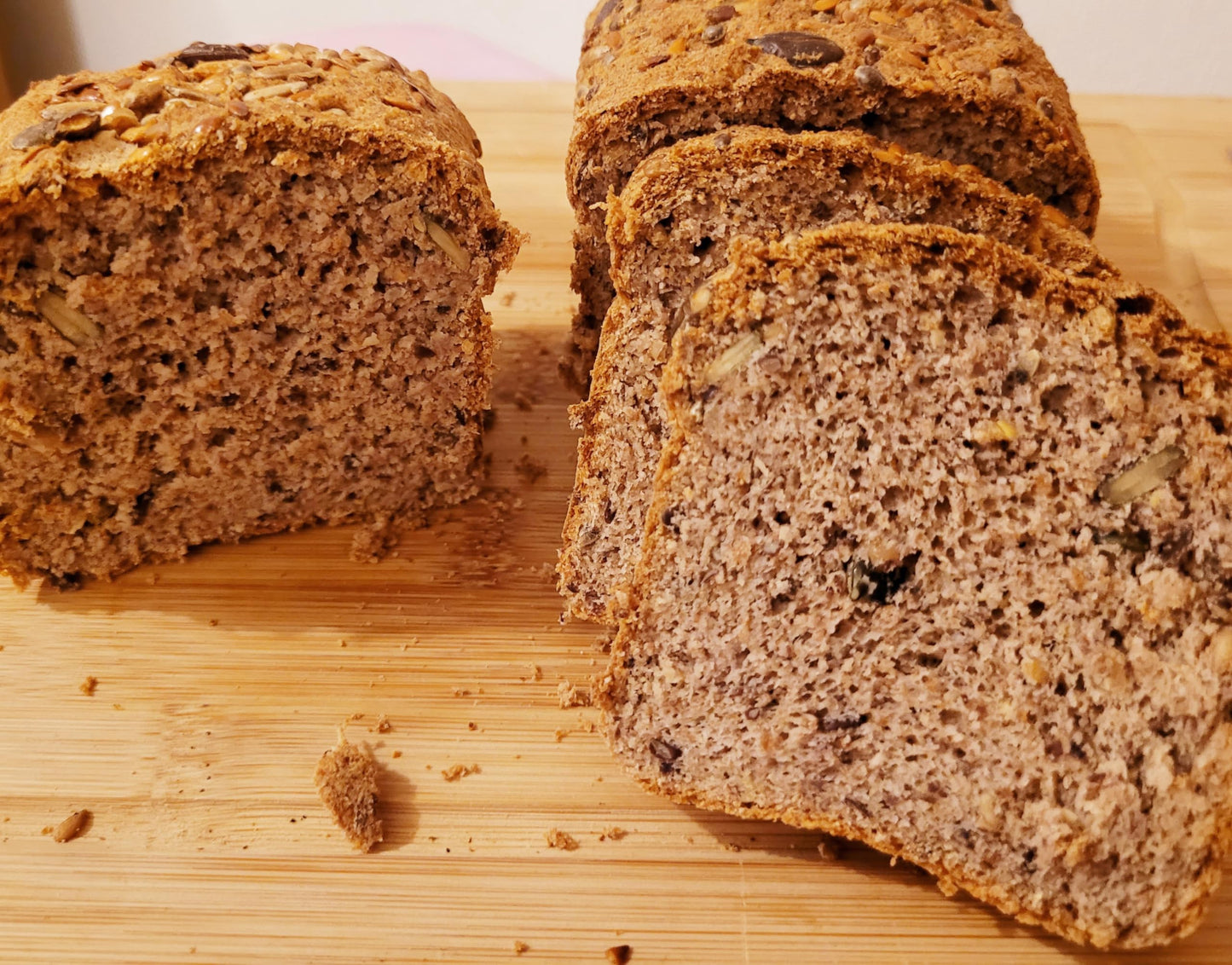 Mix for Keto Friendly 375g Bakery Bread Loaf, Coconut, Almond and wholewheat seeded with 0.8g Net Carbs Per Slice.
